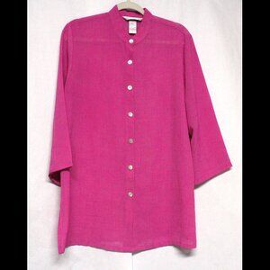 Women's Napa Valley Size Large Shade of Pink Button Down Lightweight Sleeved Top